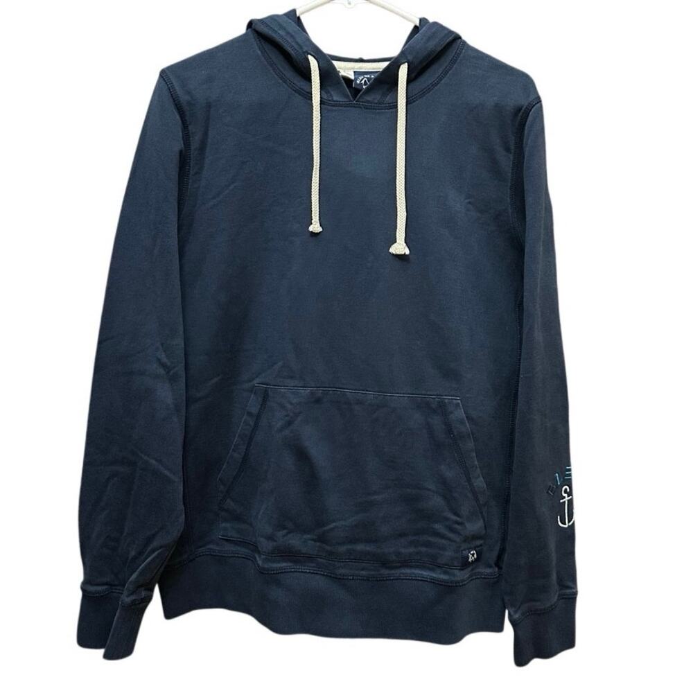 Bleu De‎ Paname Sweater Anchor Hoodie Navy Blue Size Large